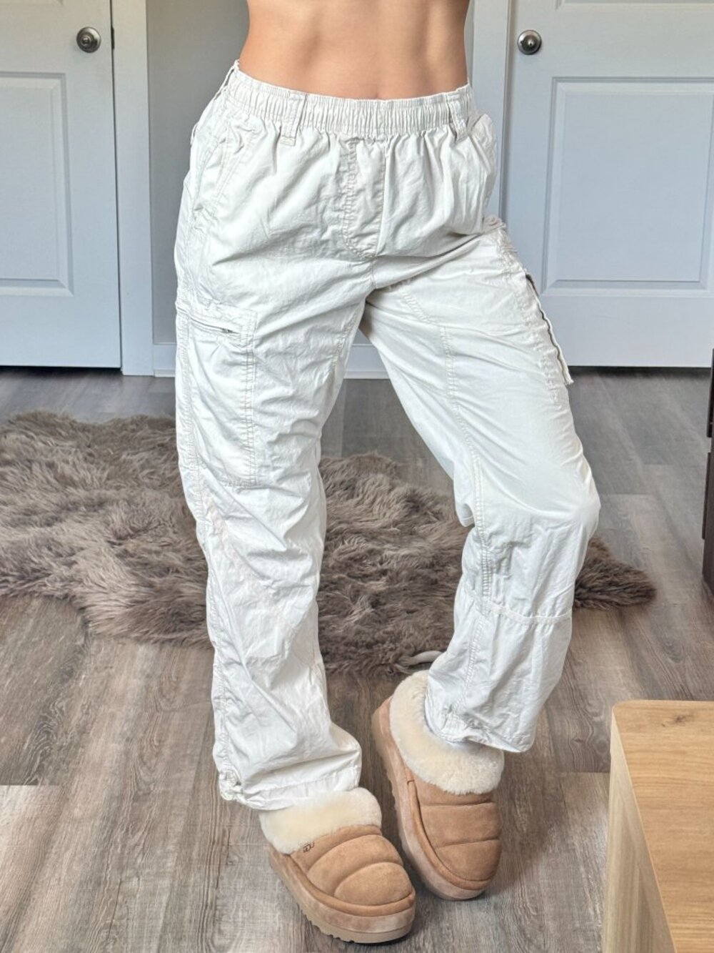 Standard Cloth Relaxed Cargo Pants Womens M Elastic Waist Grunge Utility Cotton